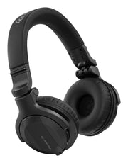 Pioneer HDJ-CUE1BT DJ headphones in matte black, foldable design for comfort and portability.