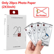 20 sheets of 2x3 inch Zink photo paper for portable mini photo printers, ideal for creating sticky-backed photos.
