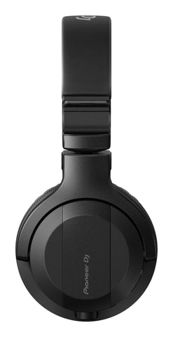 Pioneer DJ HDJ-CUE1BT headphones in matte black, foldable design perfect for DJs, offering rich sound and wireless capability.